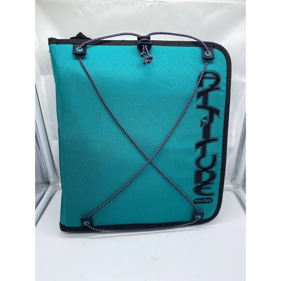 PEN-TAB Green Attitude Zippered 3 Ring Binder Notebook Organizer 1980's Vintage - Picture 1 of 7